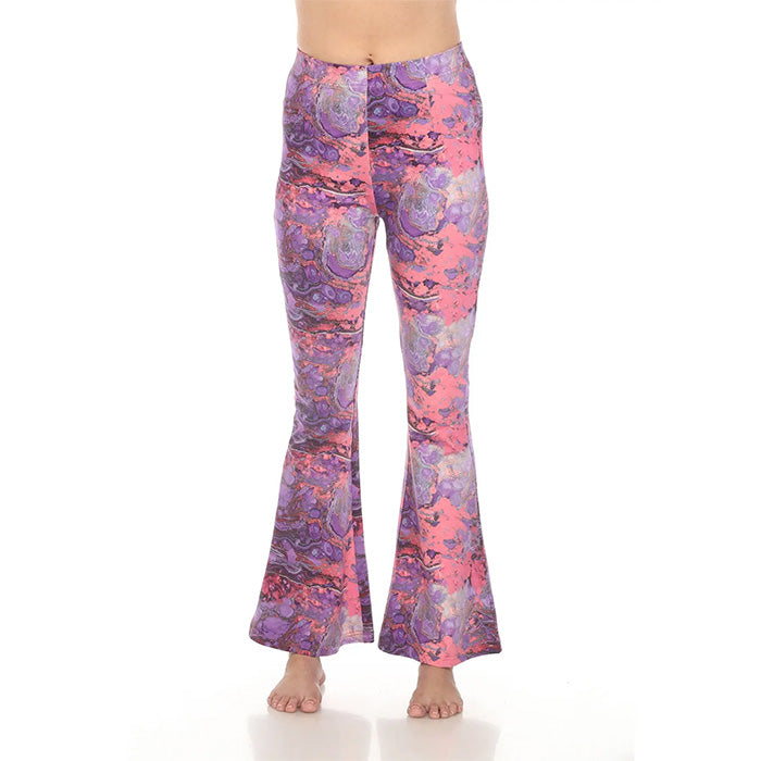 Psychedelic Marble Bellbottom Pants in Purple SALE