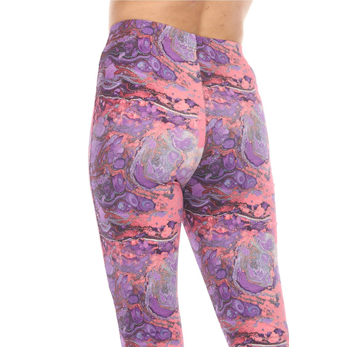 Psychedelic Marble Bellbottom Pants in Purple