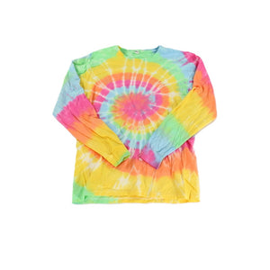 Aerial Rainbow Spiral Tie Dye Long Sleeve Shirt
