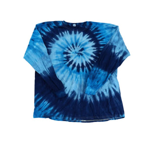 Blue Tide Spiral Tie Dye Long Sleeve Shirt