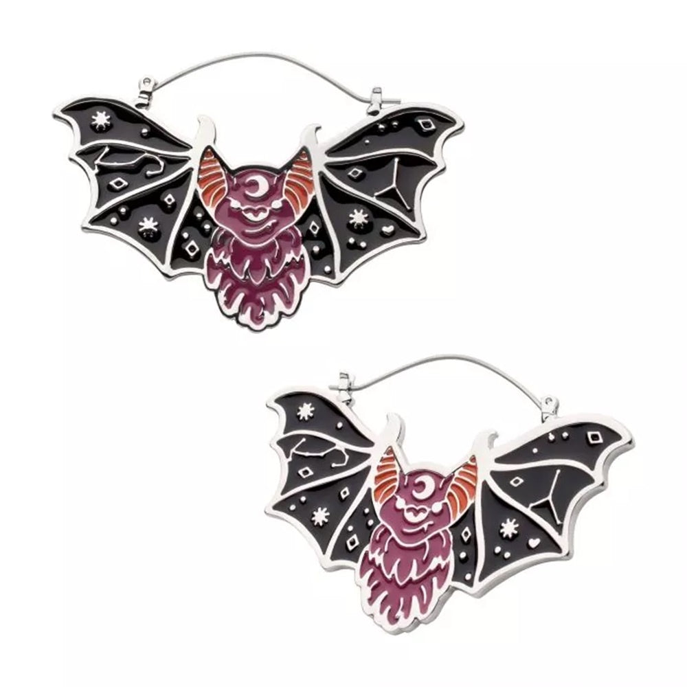 Enamel Bat Plug Hoops - 20g