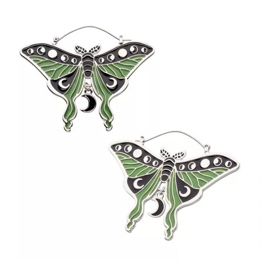 Enamel Moth Plug Hoops - 20g