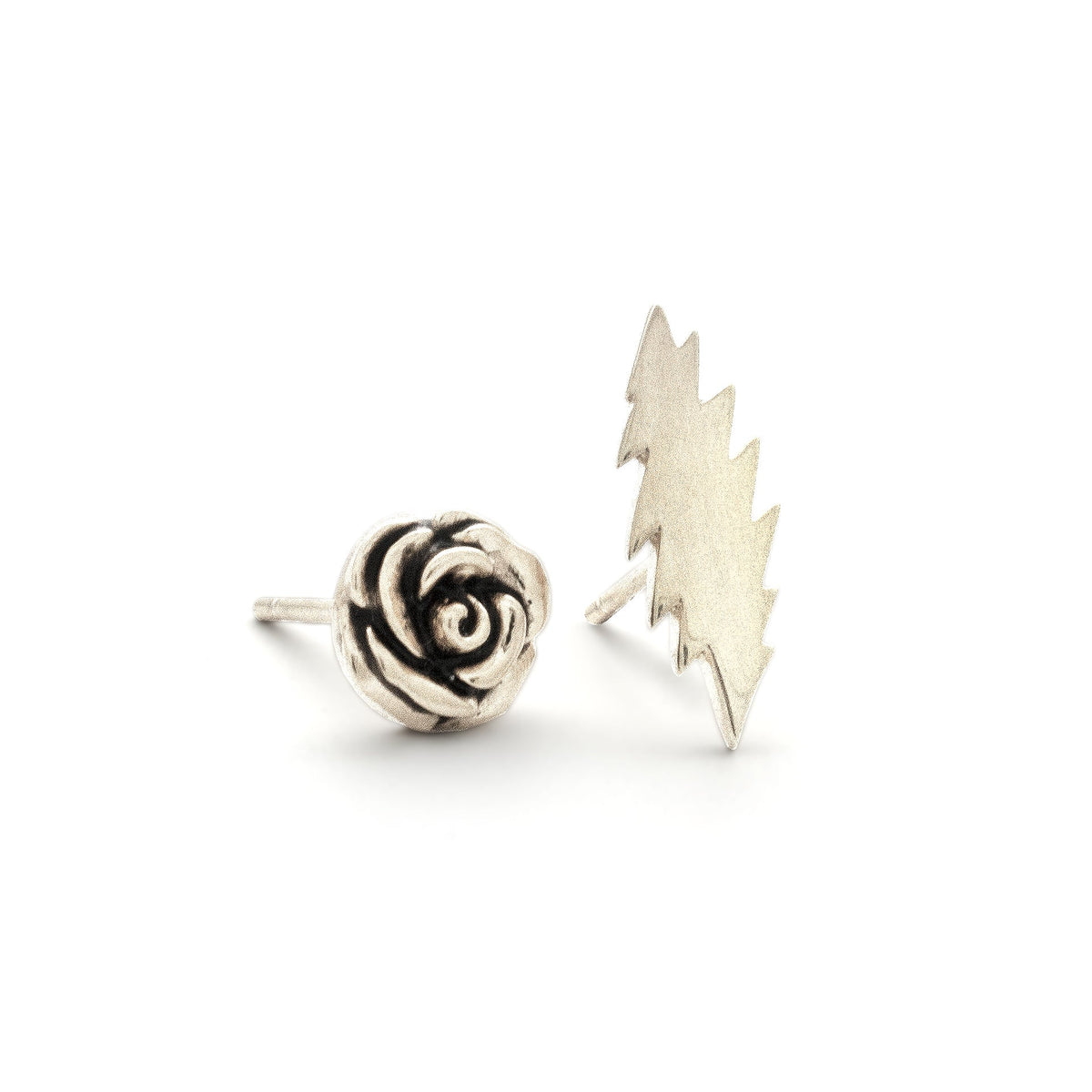 Scarlet Fire Stud Earrings | Silver