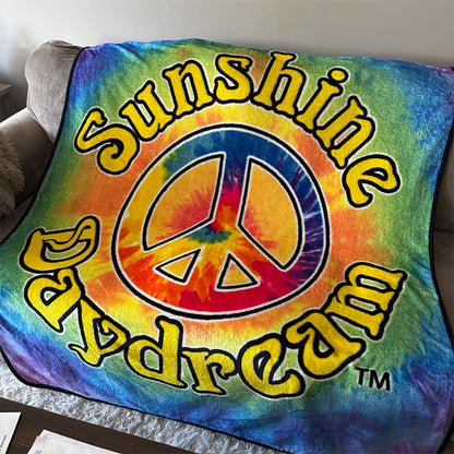 Sunshine Daydream Tie Dye Fleece Blanket