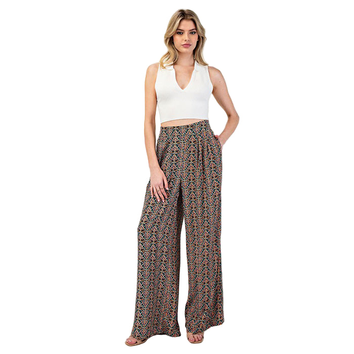 Flowy Boho Print Straight Leg Pants SALE